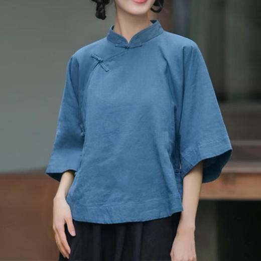 裁缝学苑AQ339苎麻唐装新中式斜襟茶服纸样女装盘扣上衣小衫服装打板 商品图2