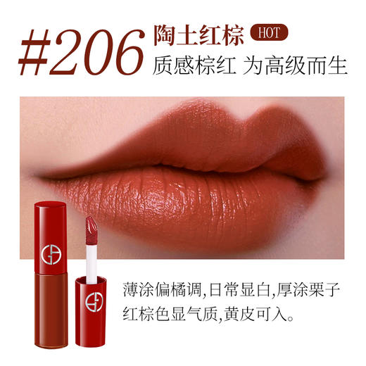 【HF】无忧购阿玛尼红管丝绒唇釉206复古宝藏红棕色 1.5ml（截单后3-5天发货) 商品图1