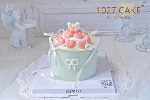 1027CAKE |  少女心蛋糕  爱心蜡烛  蝴蝶结丝带 商品图0