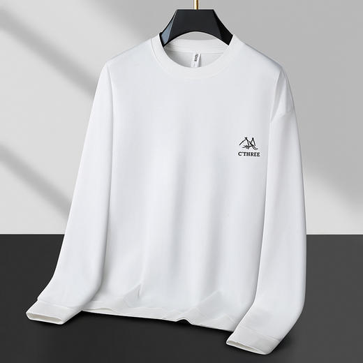 【新款DX】大依优型大码圆领卫衣长袖加肥加大休闲运动上衣男打底衫胖子 商品图1