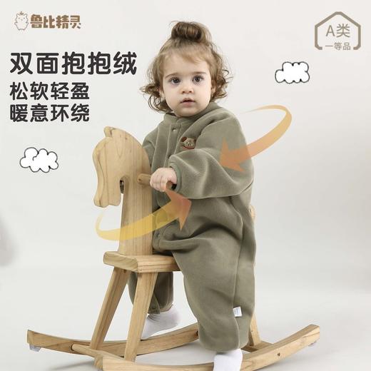 【软乎乎~双面奥利绒 细腻保暖】宝宝连体衣春秋款A类奥丽绒新生儿保暖外出服哈衣卡通婴儿爬爬服 商品图2
