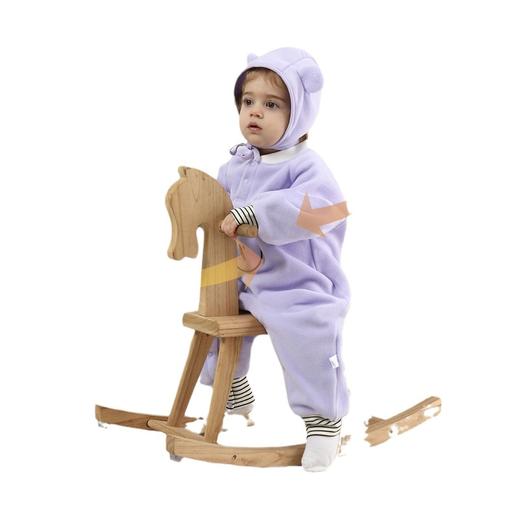 【送帽子~新品尝鲜价！】宝宝连体衣A类新生儿保暖外出服哈衣春秋款摇粒绒小熊婴儿爬爬服 商品图4