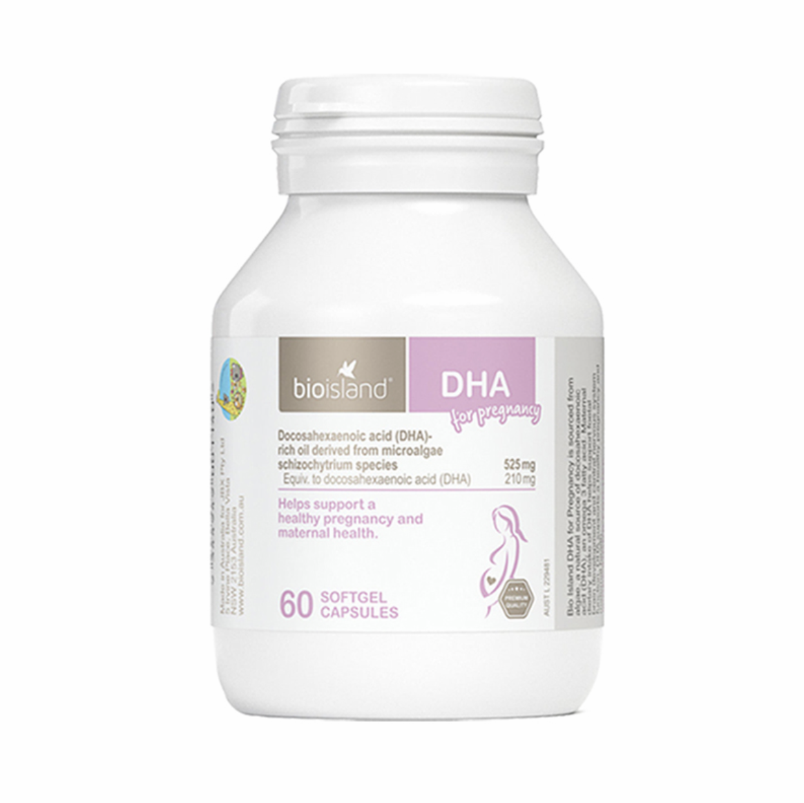 Bioisland 佰澳朗德海藻油孕妇专用 60粒/瓶【安琪全球购.保税仓直发】