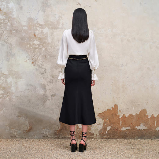 复古浪漫氛围感分割设计感开叉鱼尾半裙秋季约会小裙子MS88SK559 商品图3