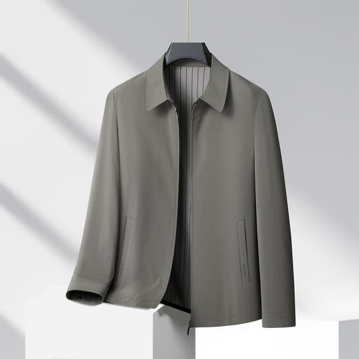 【新款DLC】大依优型大码翻领夹克外套纽扣男商务休闲加肥加大夹克上衣胖子显瘦 商品图1