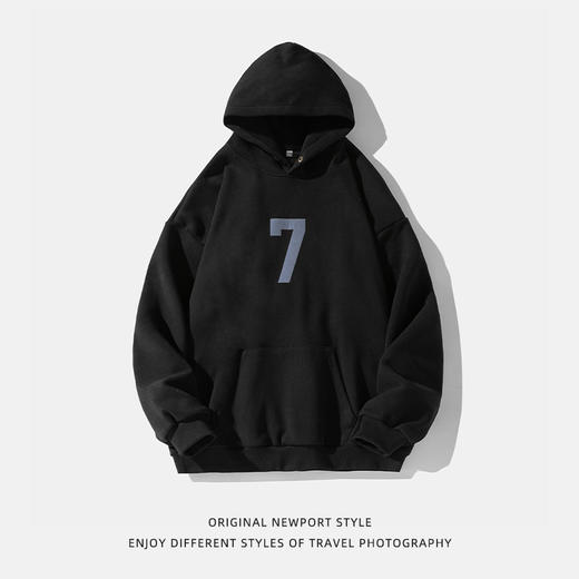 红览 印花连帽男式卫衣秋冬新款复古帽衫A3 商品图3