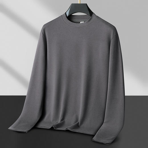 【新款DX】大依优型大码中领打底衫T恤长袖加肥加大休闲运动上衣男打底衫胖子 商品图0