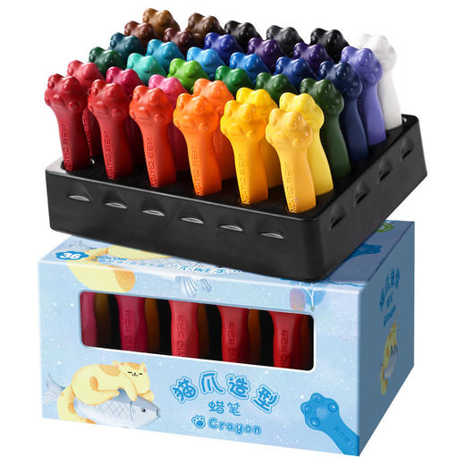 填色画本免费送【咔巴熊！儿童蜡笔36色绘画】儿童蜡笔，不脏手，可水洗，可爱猫爪外观，专为宝宝画画。萌宠造型，鲜艳色彩，让孩子们爱上美术！ 商品图4