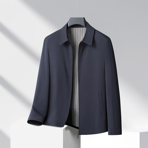 【新款DLC】大依优型大码翻领夹克外套纽扣男商务休闲加肥加大夹克上衣胖子显瘦 商品图12