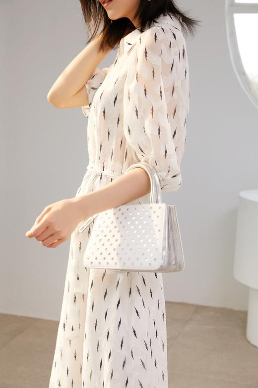Le Malene 白色灯笼袖闪电图案连衣裙 13373 商品图2