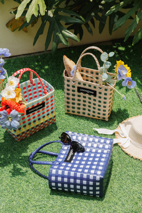 通勤、度假都百搭的彩色手工编织包~