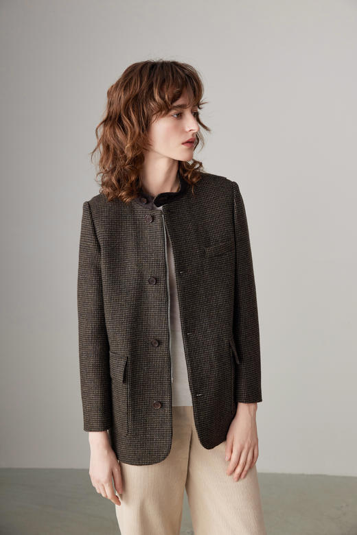 COCO ZONE 复古气质小香风单排扣拼色领外套 23C19745 商品图1