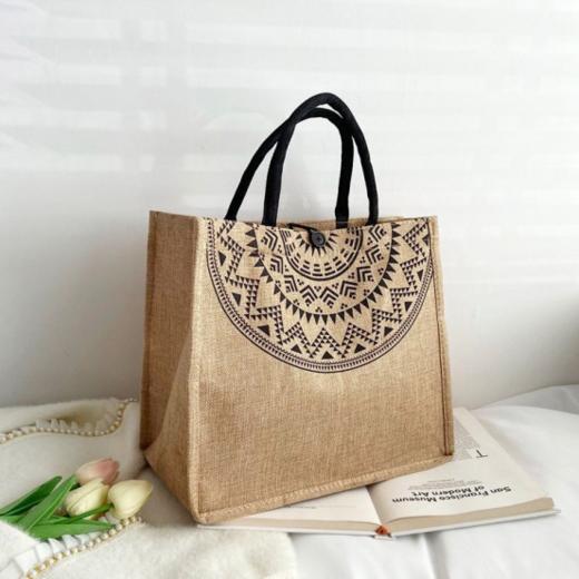 🔥🔥🔥【亚麻大托特包】1.透气性极佳的天然材料 不仅环保 🌈而且时尚实用~ 2.耐用且易于清洗🌿，大容量设计  商品图2