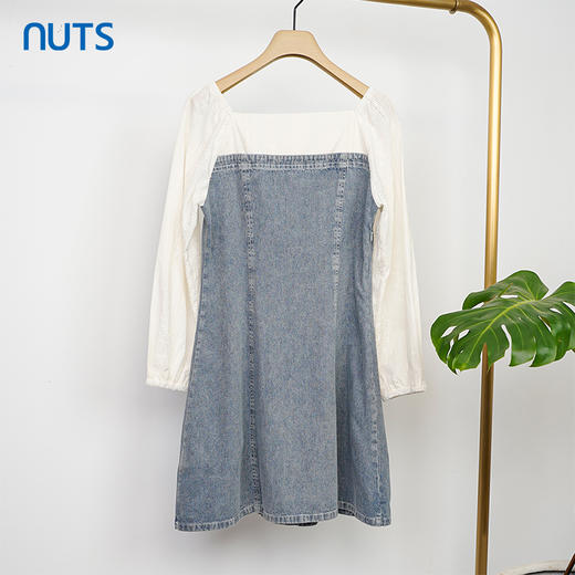 NUTS商场同款连衣裙纯棉时尚方领牛仔裙女131107077B 商品图1