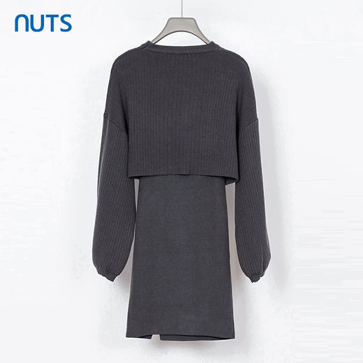 NUTS秋季新款设计感小众气质法式长袖针织连衣裙两件套334103377 商品图1
