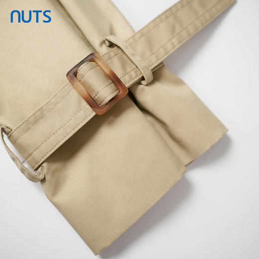 NUTS秋季新款英伦风双排扣简约休闲宽松长款风衣外套女334042333 商品图4