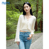 NUTS秋季新款时尚长袖V领修身短款开衫针织衫上衣女潮4310501A1 商品缩略图3