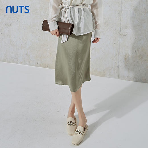 NUTS秋季新款简约时尚通勤风百搭包臀醋纤半身裙女231063052B 商品图2