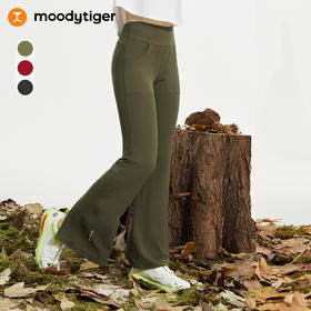 【24年秋新】moodytiger24秋新女童户外运动透气速干紧身微喇裤43211407