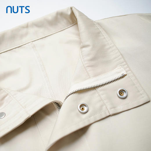 NUTS秋季新款美式复古立领工装纯色夹克短外套 商品图2