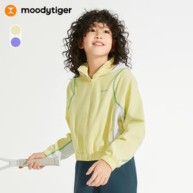 【24年秋新】【网球系列】moodytiger女童外套24秋新款透气弹力户外运动衣43210404