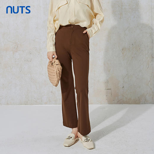 NUTS秋季新款时尚气质通勤风宽松显瘦阔腿休闲长裤女231073142 商品图2