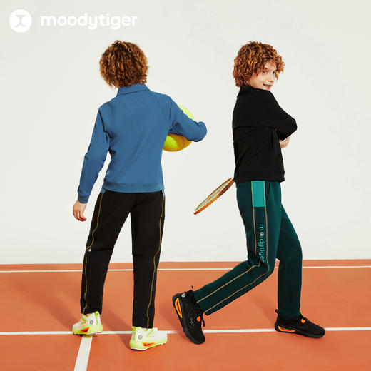 【24年秋新】【网球系列】moodytiger男童运动裤24秋新款撞色拼接透气长裤43111302 商品图4