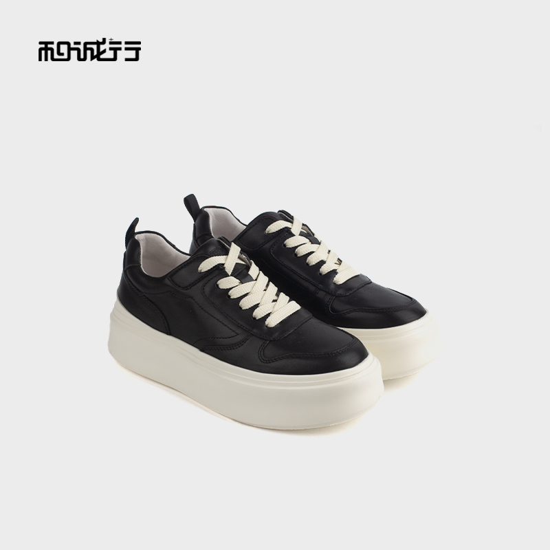 和诚行 2024秋冬新款时尚厚底小白鞋女松糕底百搭休闲板鞋0551172