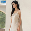 NUTS气质女神设计感小众绸缎褶皱系带显瘦连衣裙轻熟风4321002A1 商品缩略图0