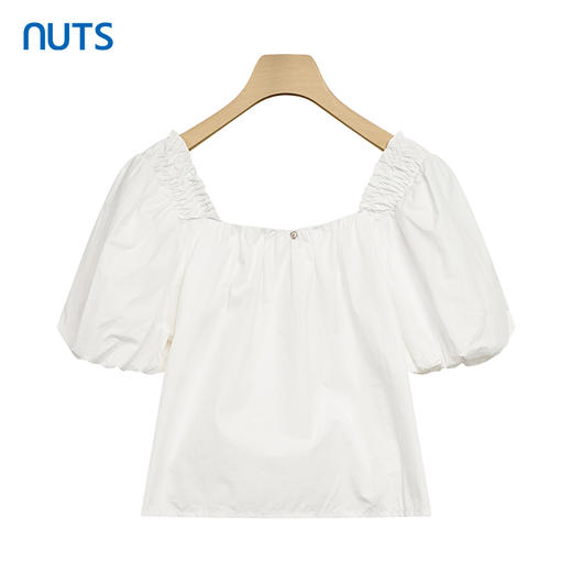NUTS少女方领甜美温柔休闲风宽松显瘦短袖衬衫上衣428013500 商品图0