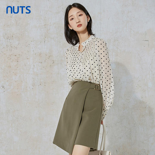 NUTS秋季新款时尚气质通勤风波点长袖衬衫女231013075B 商品图1