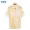 NUTS夏季宽松时尚v领蕾丝短袖袖衬衫221011248B 商品缩略图0