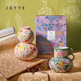 JOYYE瑞兽纳福-故宫文化新中式陶瓷葫芦花器客厅插花摆件高档送礼花瓶礼盒