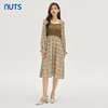 NUTS春秋季新款时尚气质休闲风碎花拼接设计长袖连衣裙333102180 商品缩略图2