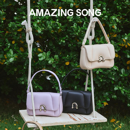 Amazing Song乙颂 花卷包中号新款小众单肩羊皮质感手提斜挎包包女 商品图7