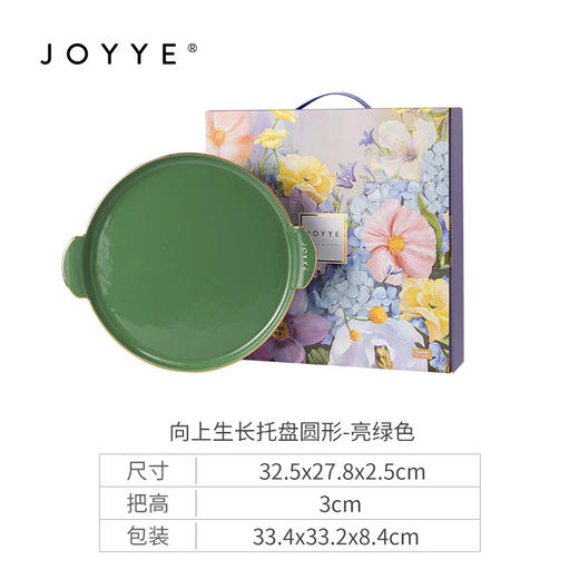JOYYE向上生长-新骨瓷浮雕长方形陶瓷水果托盘圆形下午茶具茶盘餐盘收纳盘 商品图6