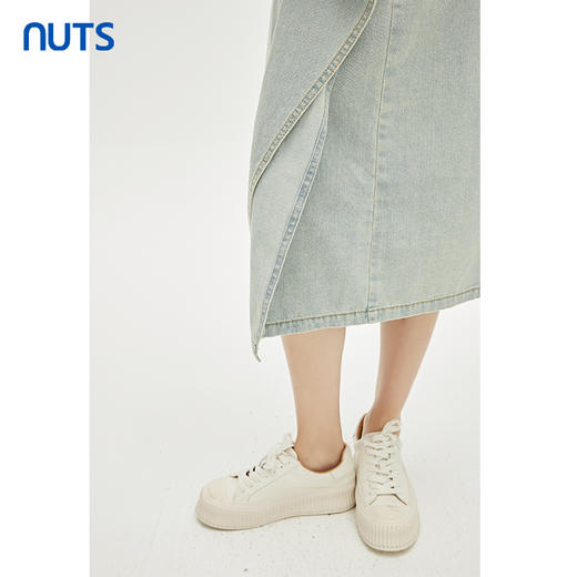 NUTS秋季新款一片式设计感a字包臀时尚水洗牛仔半裙女332061150 商品图1