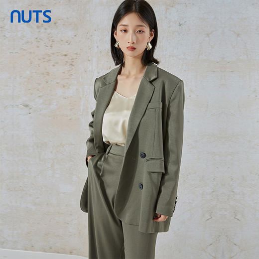 NUTS秋季新款宽松阔腿垂感时尚通勤风休闲长裤女231073041B 商品图0