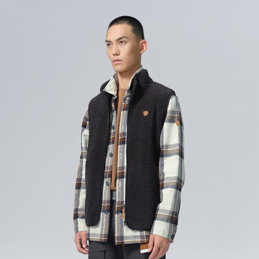 北极狐 男士抓绒马甲 2024秋冬新款 立领保暖羊羔绒外套07242159 商品图1