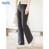 NUTS秋季新款深色高腰显示修身气质微喇长款休闲裤女4330701A1 商品缩略图1