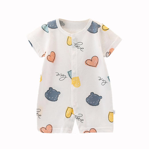【看得见的轻薄】男女宝宝衣服夏季薄款睡衣新生婴儿连体衣短袖哈衣爬服家居服 商品图4