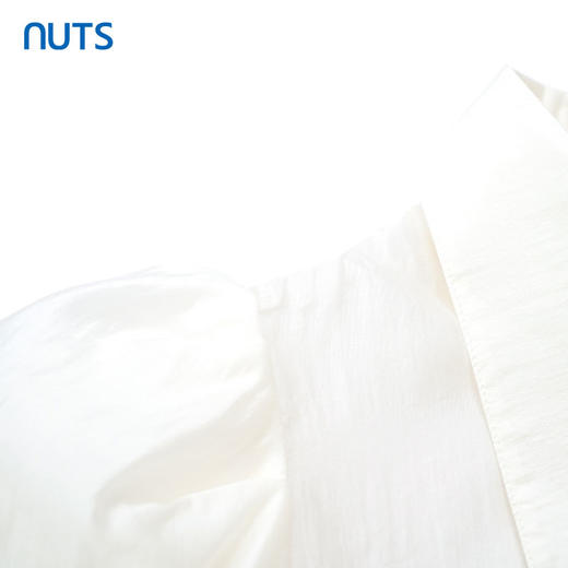 NUTS气质宽松短袖复古衬衫女夏季衬衣显瘦泡泡袖上衣429011336 商品图3