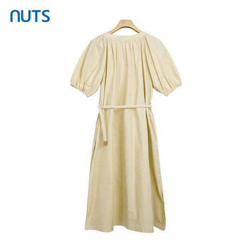 NUTS夏季时尚通勤风圆领打揽设计泡泡袖连衣裙428103465 商品图1