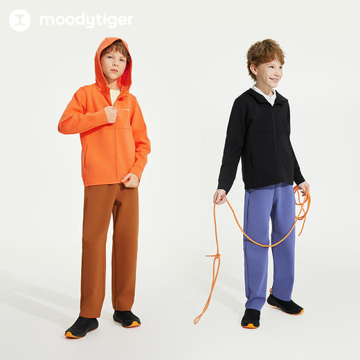 【24年秋新】moodytiger24秋新男童连帽外套百搭透气排汗户外运动衣43110402 商品图4
