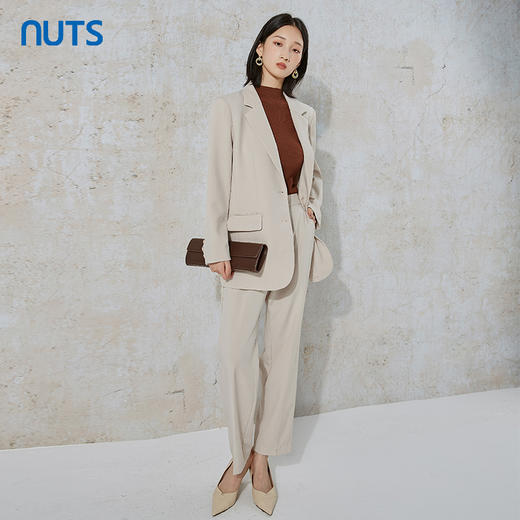 NUTS春秋季新款时尚通勤风直筒阔腿裤女休闲西装裤231073010B 商品图1