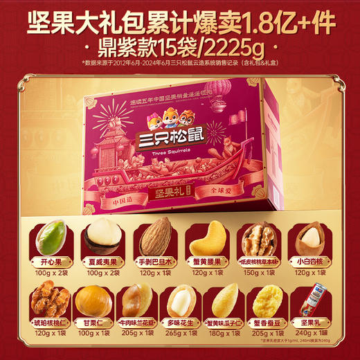 三只松鼠坚果礼鼎紫A款15袋/2225gEC-zl 商品图0