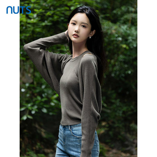 NUTS秋季新款休闲时尚百搭针织衫上衣女4310502A1 商品图1