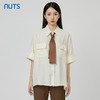 NUTS秋季新款时尚气质通勤风薄款中袖衬衫女（含领带）231012158 商品缩略图3