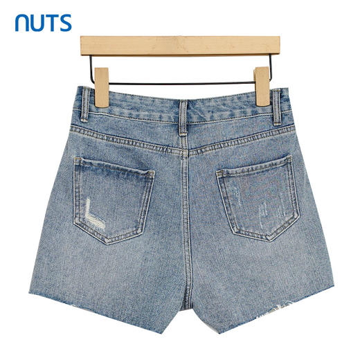 NUTS夏季新款时尚a字型高腰阔腿直筒牛仔裤女326111445 商品图1