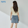 NUTS夏季宽领短款可爱显瘦小个子泡泡袖上衣女429052325 商品缩略图2